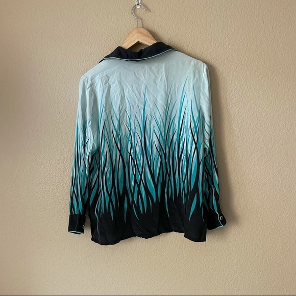 Bob Mackie Wearable Art meadowlands Silk Blouse - Picture 3 of 4
